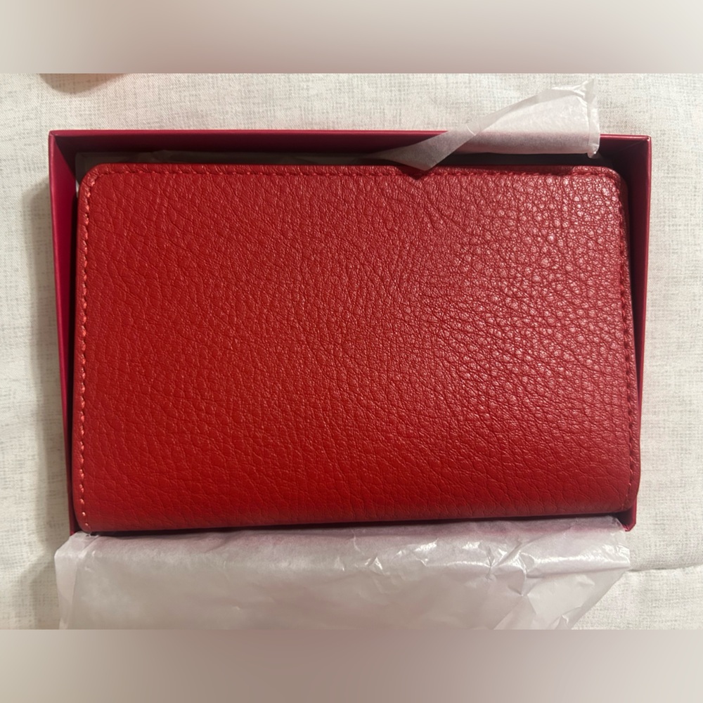 Elegant Red Textured Leather Wallet (full inclusion, with box)